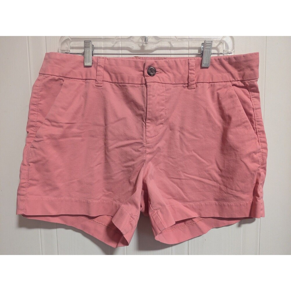 GAP Relaxed Girlfriend Pink Chino Shorts Women's Sz 10 34" Waist Stretch Pockets
